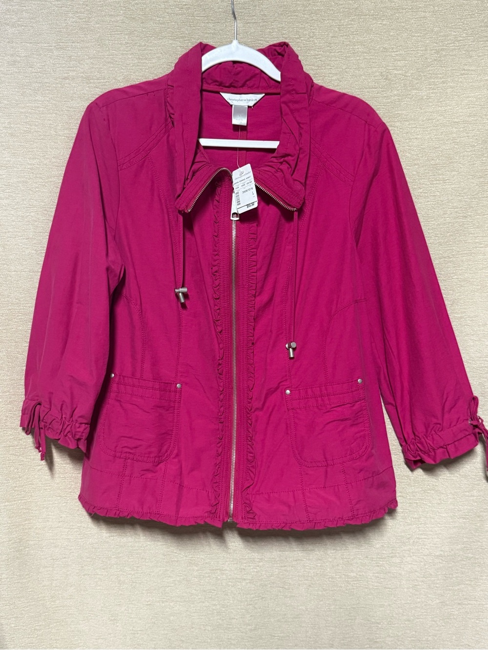 Christopher & Banks Bright Fuchsia Utility Jacket